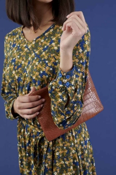 Puffed Long Sleeve Maxi Dress